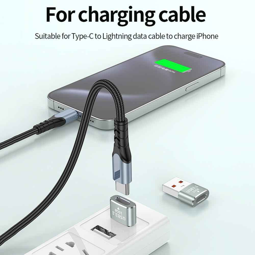 Uniqbuy For 120W 10Gbps USB3.1 Male to USB-C / Type-C Female OTG Mini Adapter(Black)