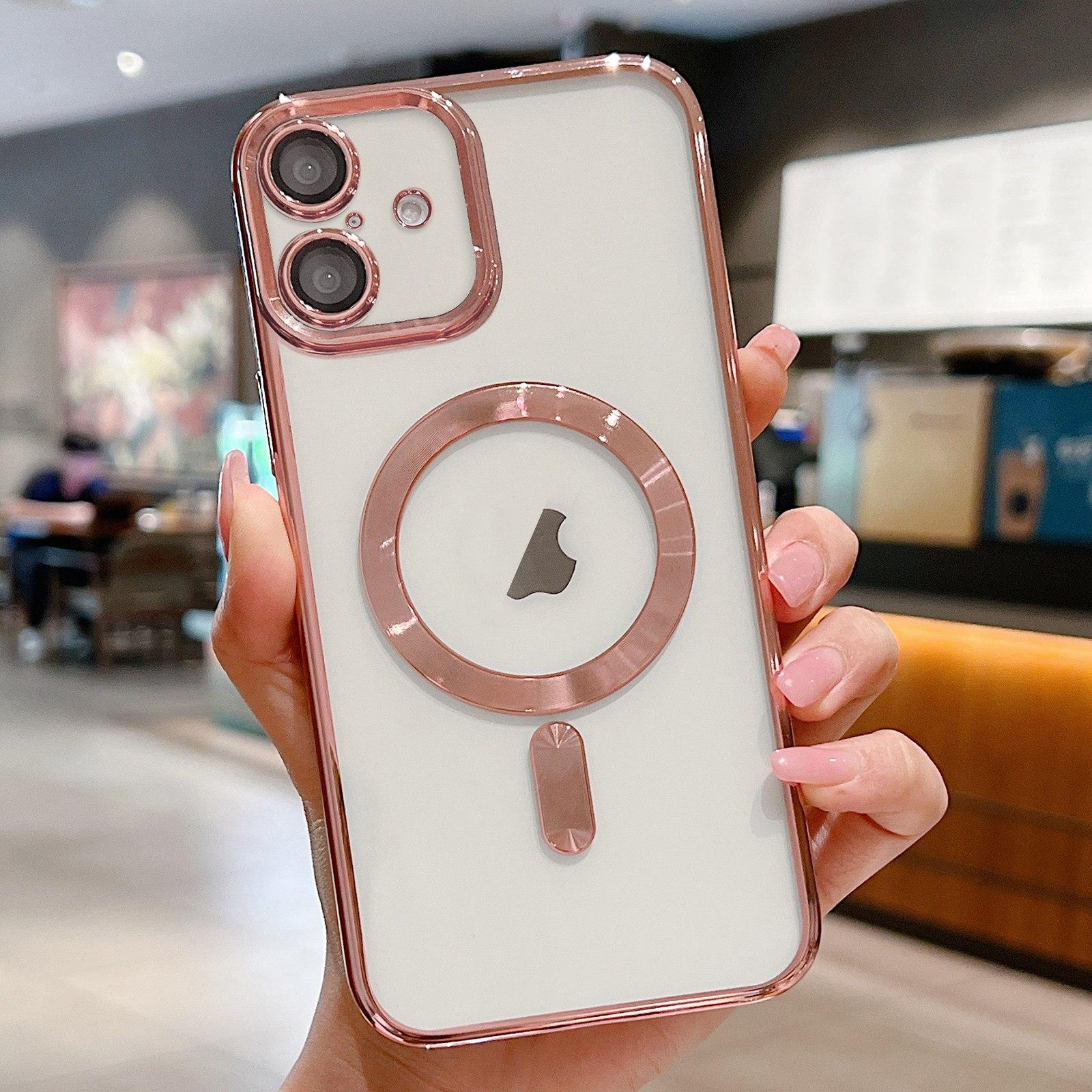 Compatible with iPhone 18 Electroplating MagSafe Phone Case - Pink