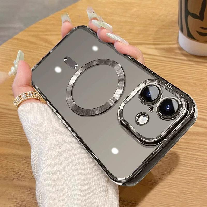 Compatible with iPhone 18 Electroplating MagSafe Phone Case - Titanium Grey