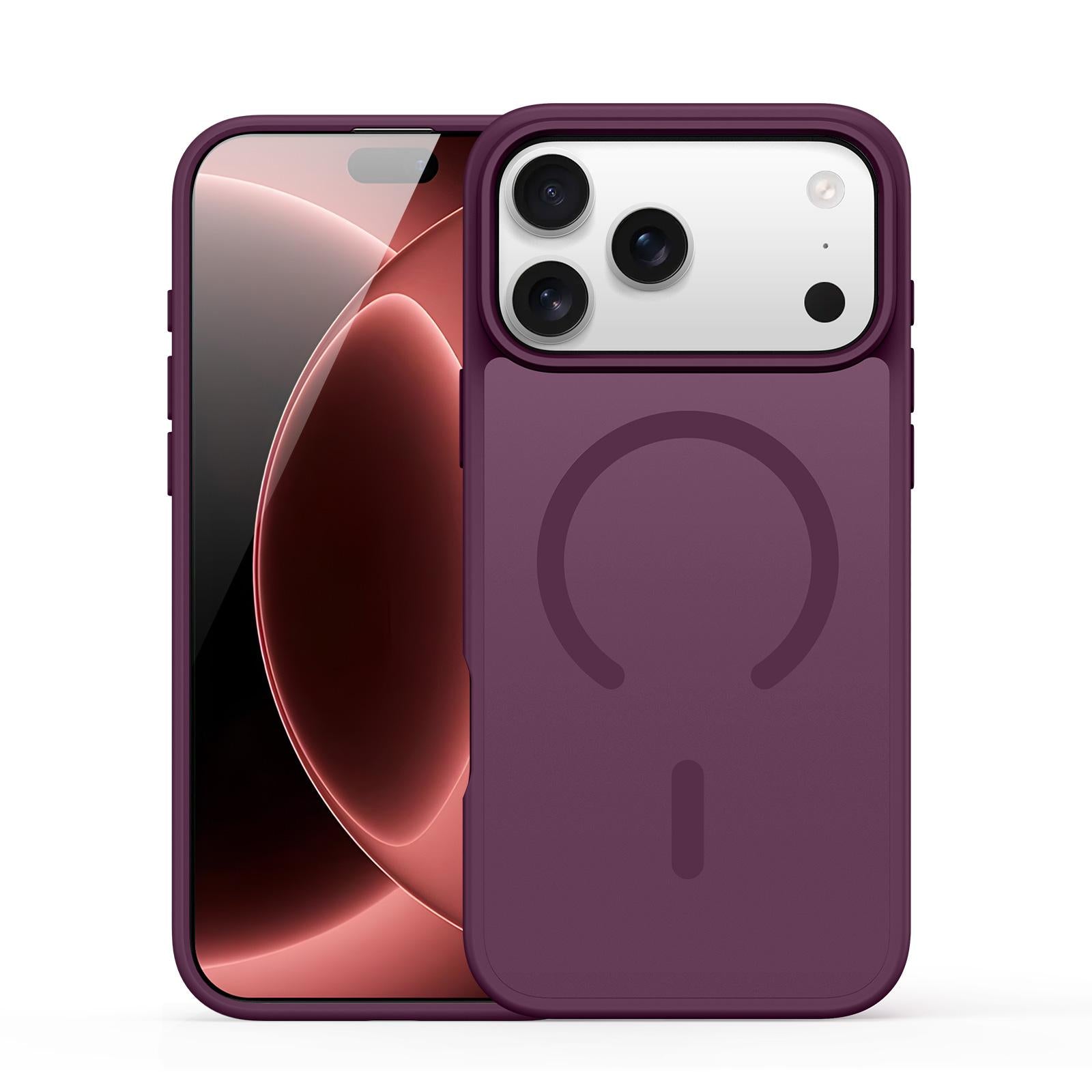 Compatible with iPhone 18 Pro & 17 Pro DUX DUCIS Yind Series MagSafe TPU Dual-Layer PC Phone Case - Cherry Red