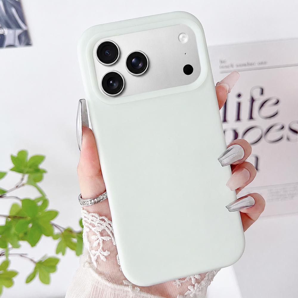 Compatible with iPhone 18 Pro PC Dual-Layer Liquid Silicone Jelly Phone Case - Light Green