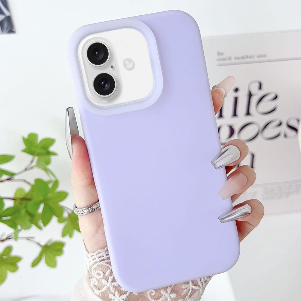 Compatible with iPhone 18 PC Dual-Layer Liquid Silicone Jelly Phone Case - Light Purple