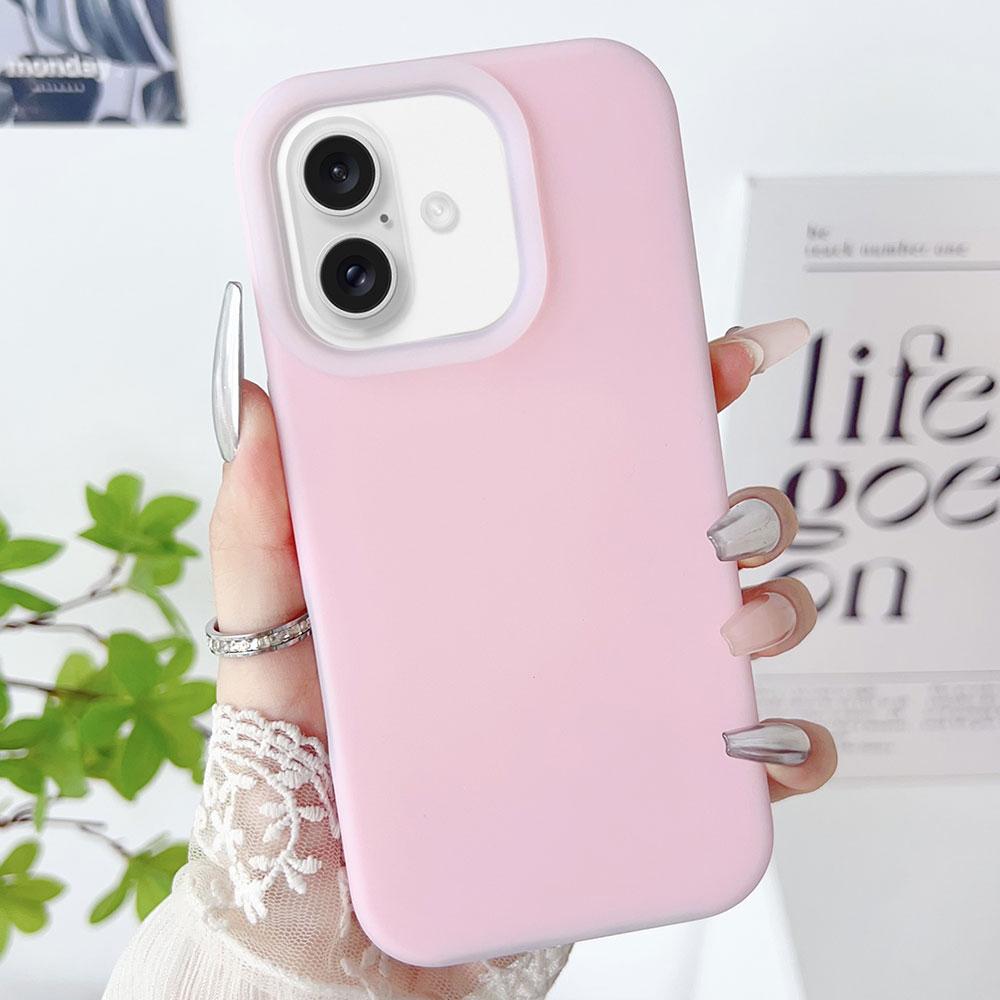 Compatible with iPhone 18 PC Dual-Layer Liquid Silicone Jelly Phone Case - Pink