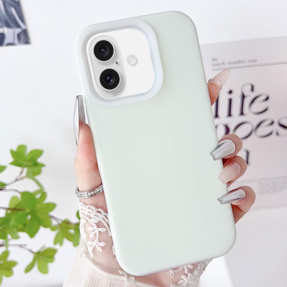 Compatible with iPhone 18 PC Dual-Layer Liquid Silicone Jelly Phone Case - Light Green