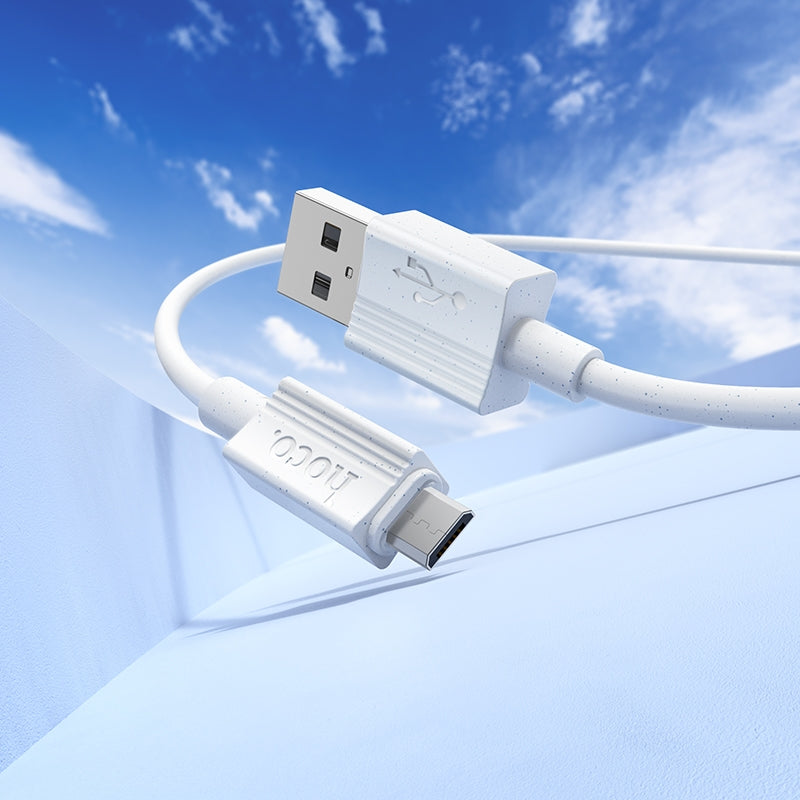 hoco X107 USB to Micro USB Favor 2.4A Charging Data Cable, Length:1m(White)