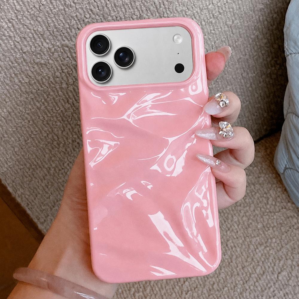 Compatible with iPhone 18 Pro Water Ripple Electroplating Paint TPU Phone Case - Pink