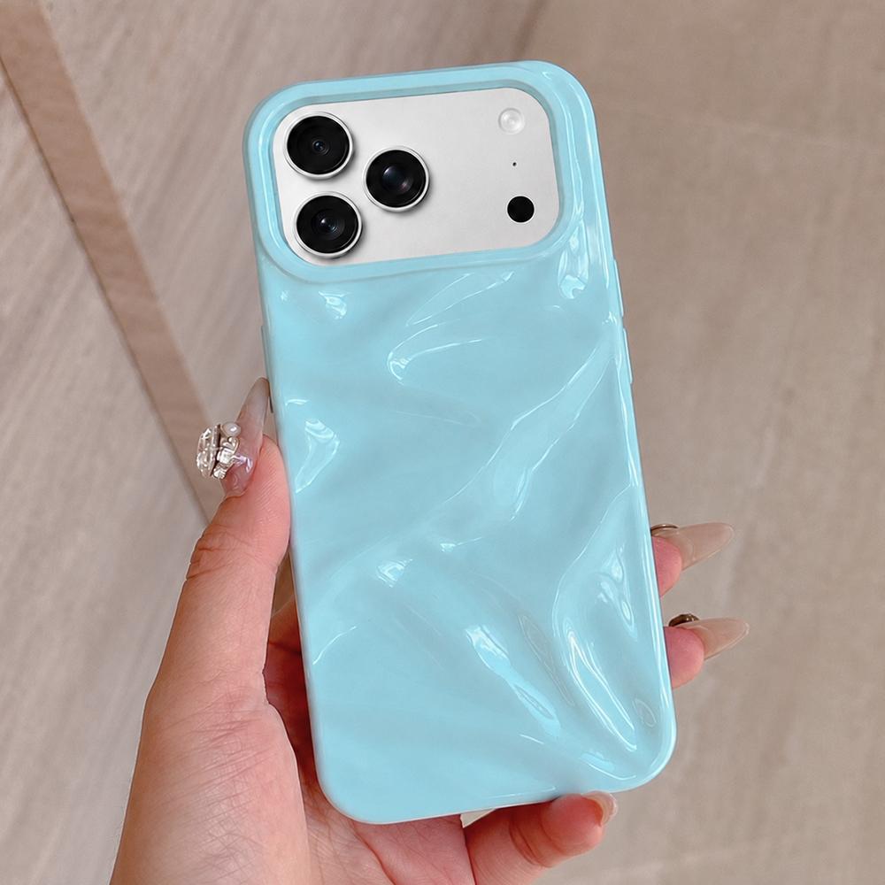 Compatible with iPhone 18 Pro Water Ripple Electroplating Paint TPU Phone Case - Sky Blue