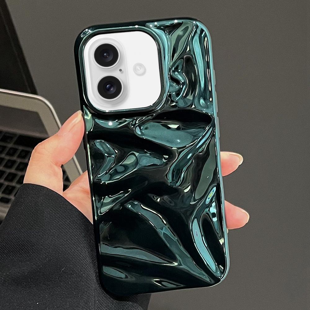 Compatible with iPhone 18 Water Ripple Electroplating Paint TPU Phone Case - Bright Green