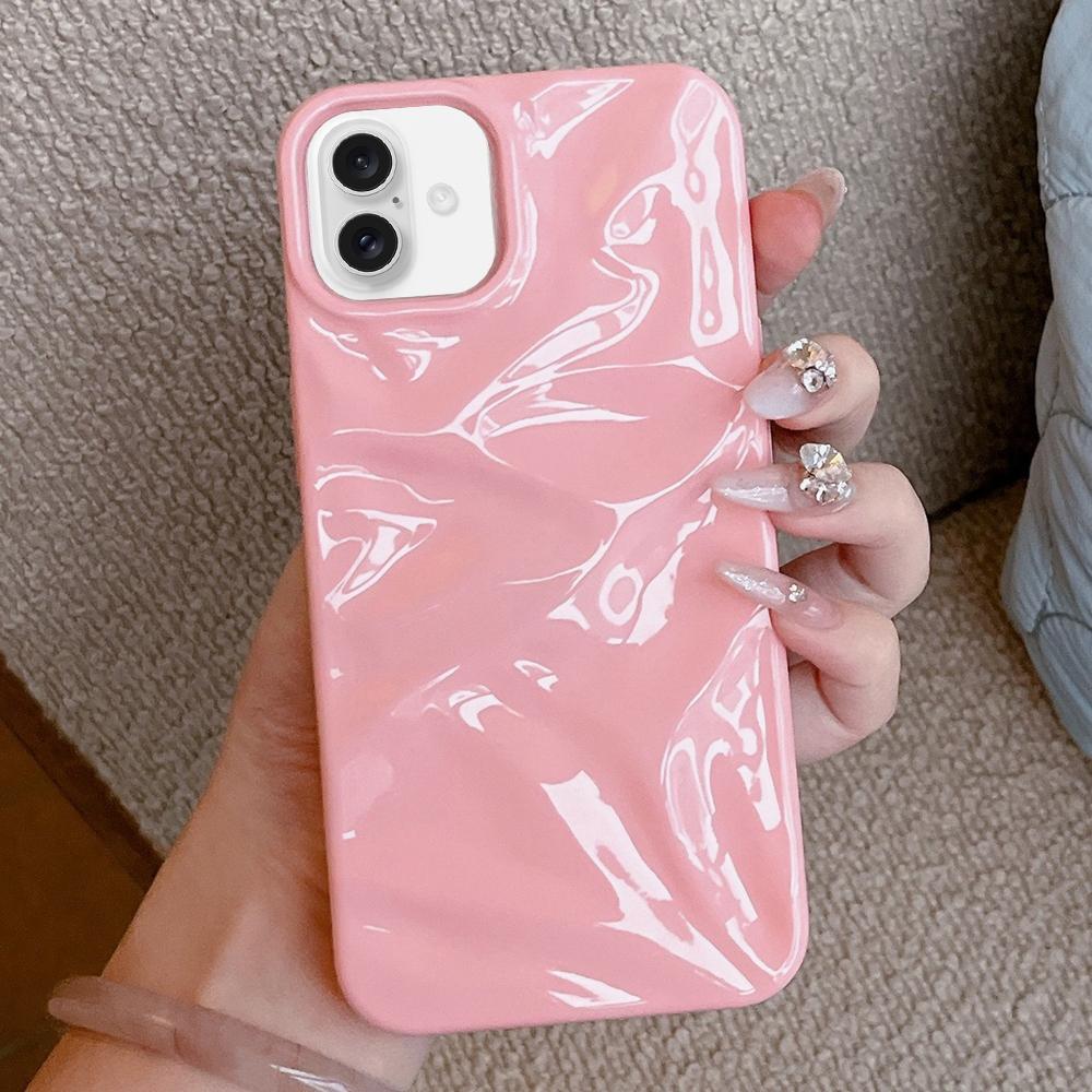 Compatible with iPhone 18 Water Ripple Electroplating Paint TPU Phone Case - Pink