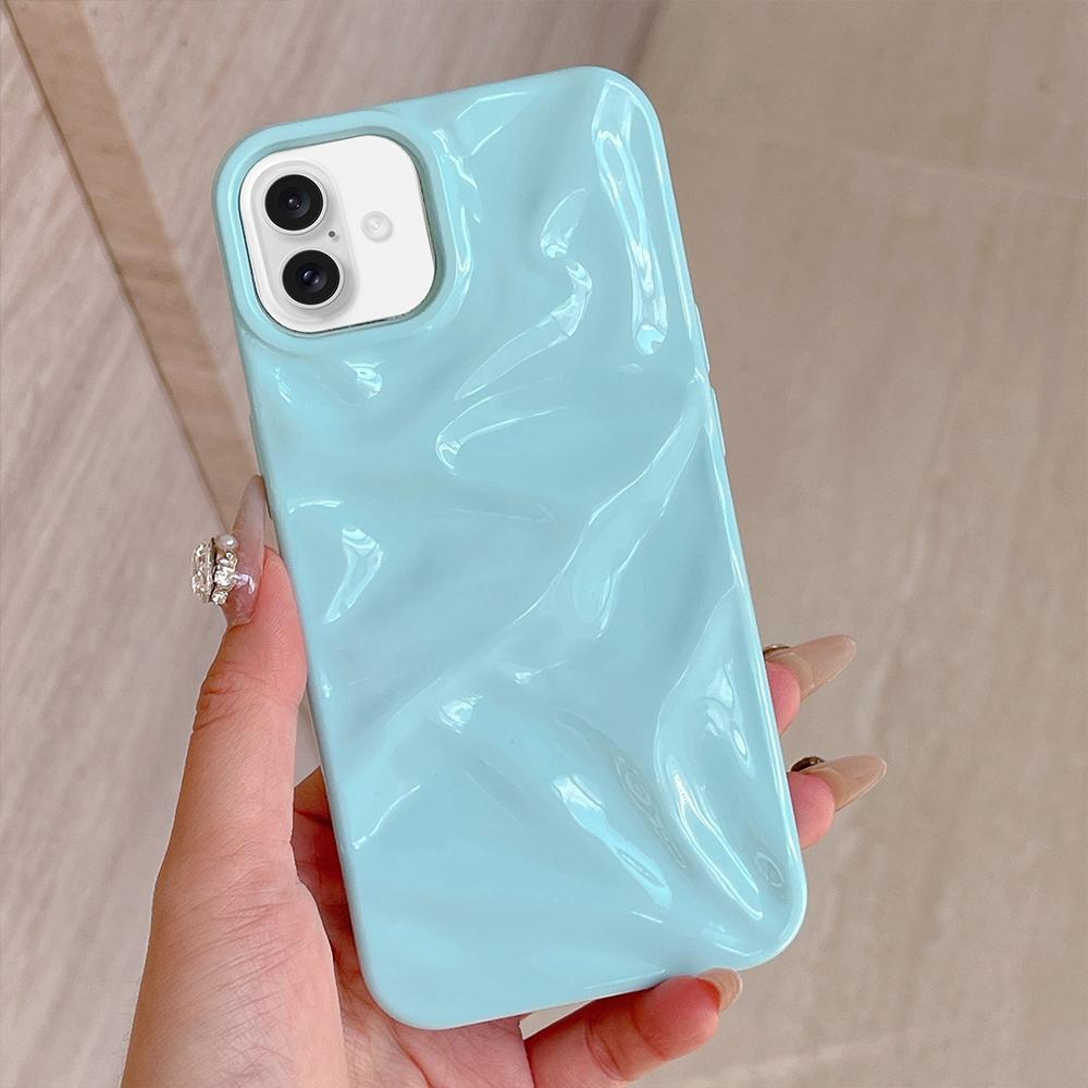Compatible with iPhone 18 Water Ripple Electroplating Paint TPU Phone Case - Sky Blue