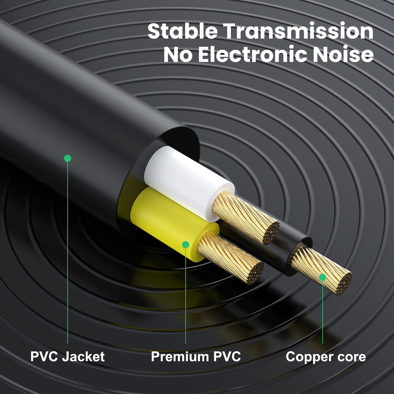 1m Gold Plated 3.5mm TRS Stereo to Dual 6.35mm TS Mono Y Splitter Adapter Audio Cable(Black)