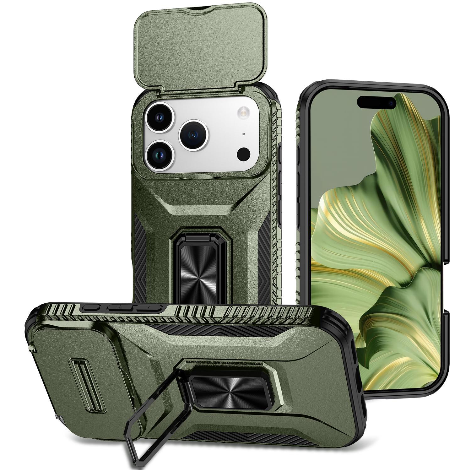 Compatible with iPhone 18 Pro Sliding Camshield Holder Phone Case - Alpine Green