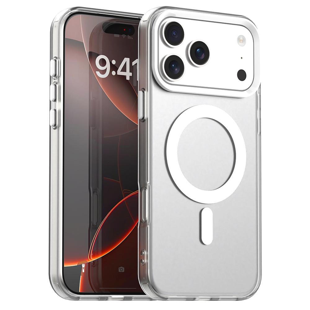 Compatible with iPhone 18 Pro Candy Magsafe PC Dual-Layer TPU Phone Case - White