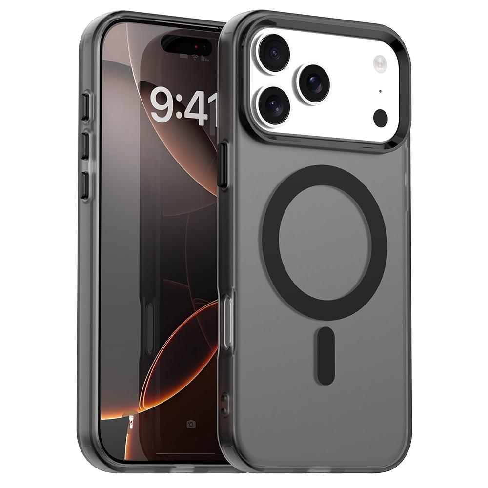 Compatible with iPhone 18 Pro Candy Magsafe PC Dual-Layer TPU Phone Case - Black