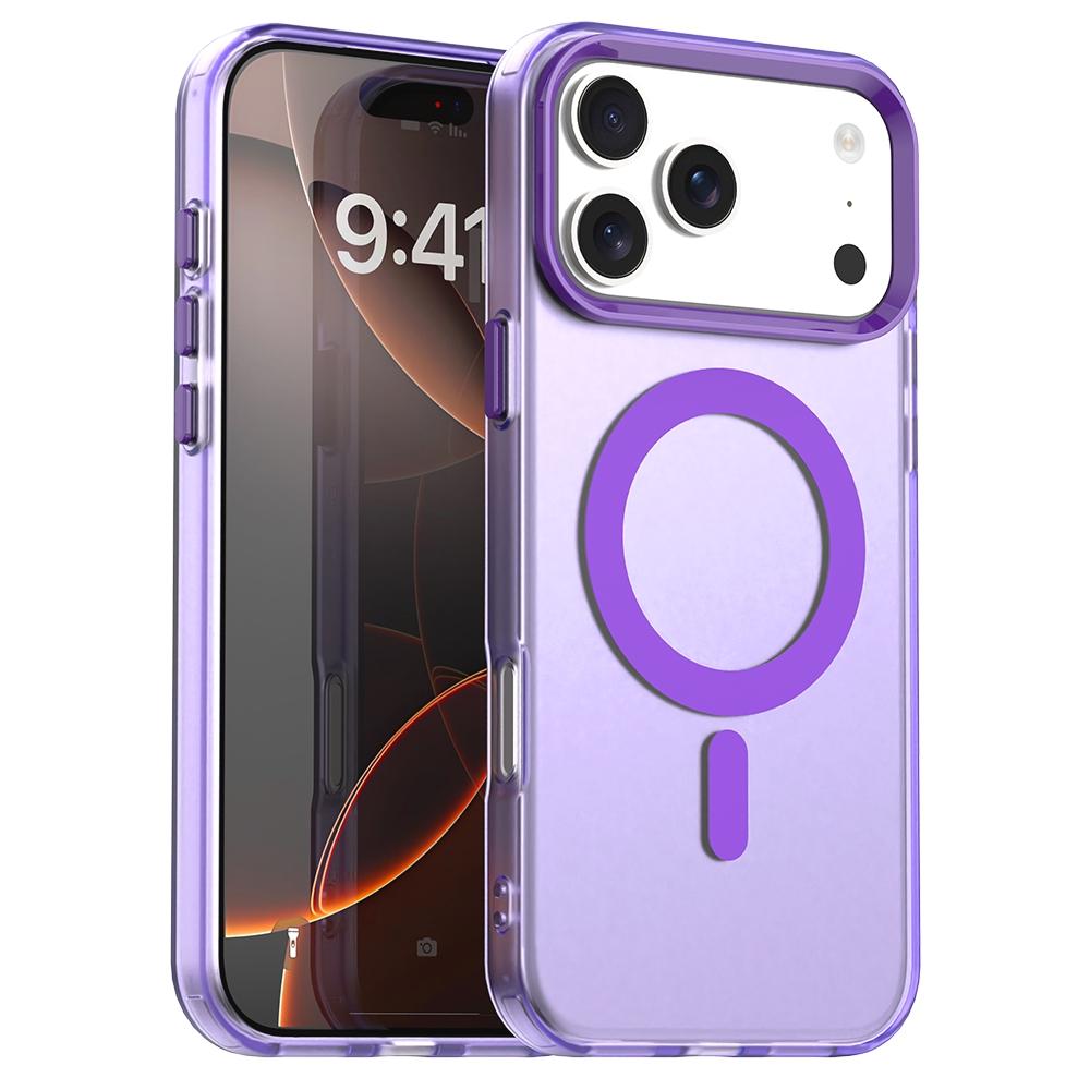 Compatible with iPhone 18 Pro Candy Magsafe PC Dual-Layer TPU Phone Case - Purple