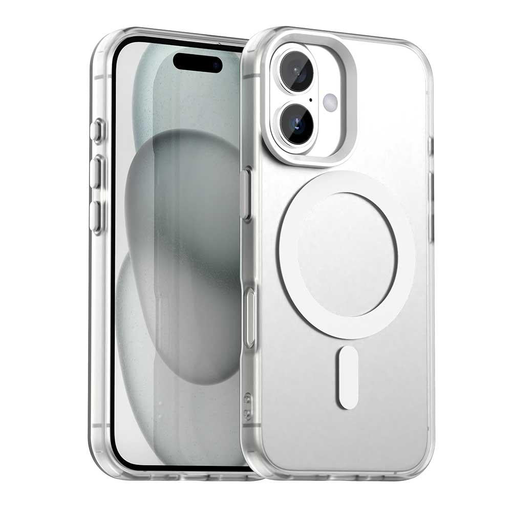 Compatible with iPhone 18 Candy Magsafe PC Dual-Layer TPU Phone Case - White