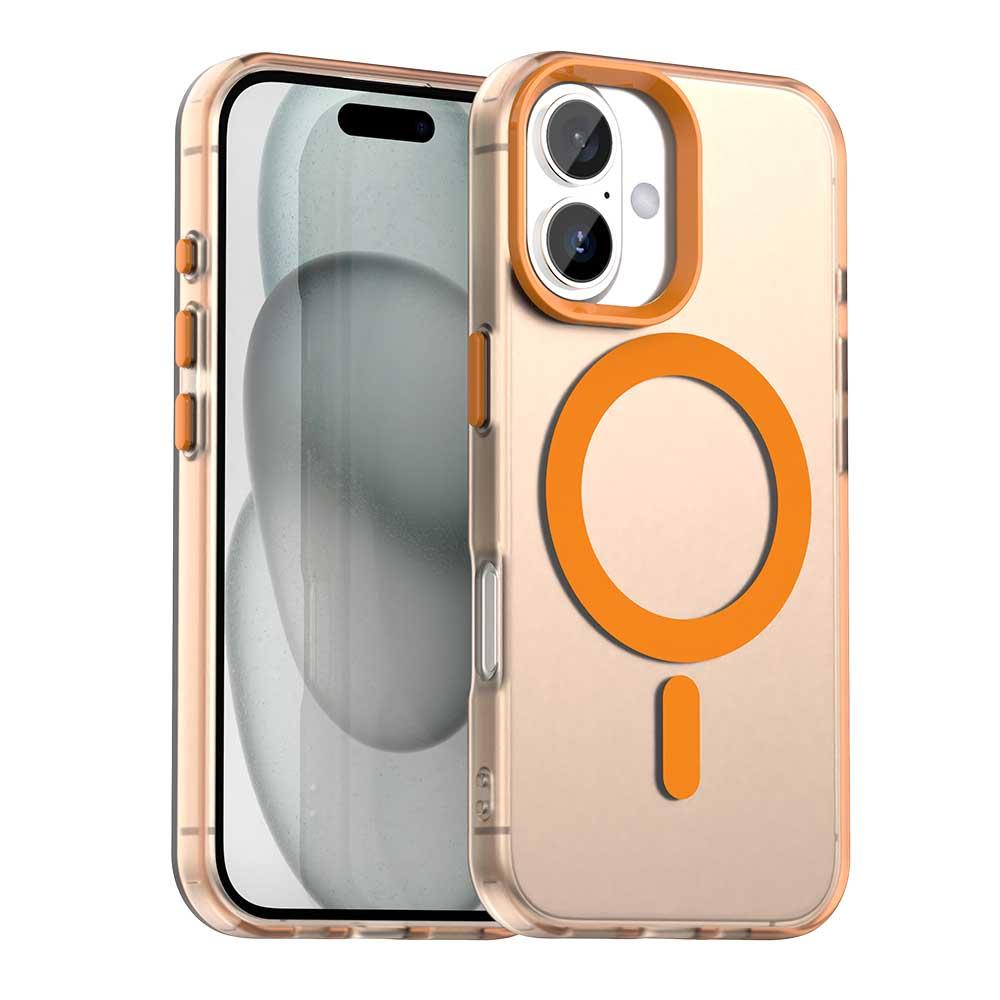 Compatible with iPhone 18 Candy Magsafe PC Dual-Layer TPU Phone Case - Orange
