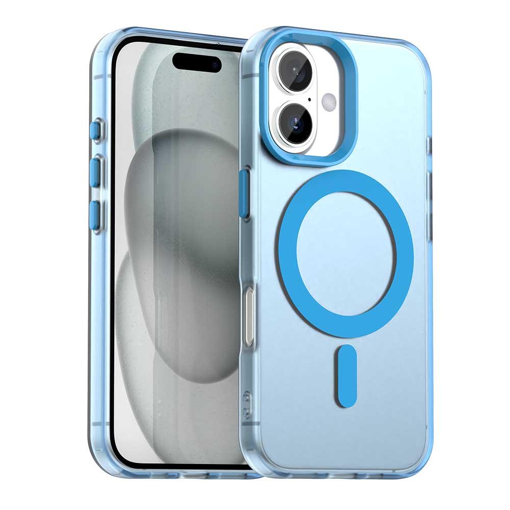 Compatible with iPhone 18 Candy Magsafe PC Dual-Layer TPU Phone Case - Blue