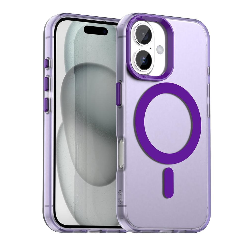 Compatible with iPhone 18 Candy Magsafe PC Dual-Layer TPU Phone Case - Purple