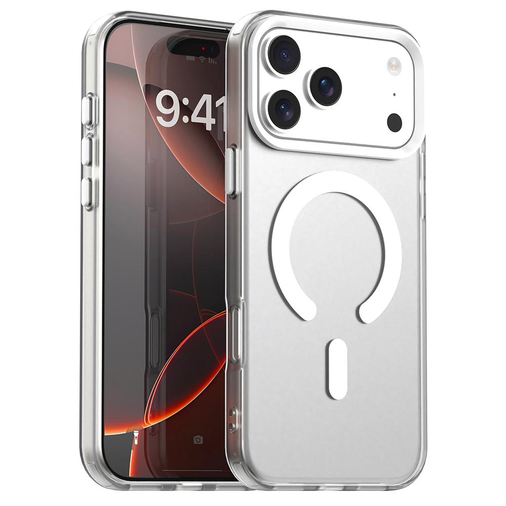 Compatible with iPhone 18 Pro C-type Candy Magsafe PC Dual-Layer TPU Phone Case - White