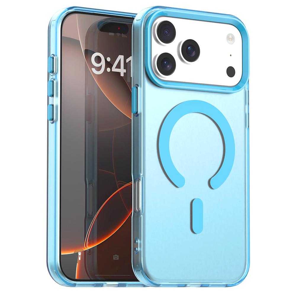 Compatible with iPhone 18 Pro C-type Candy Magsafe PC Dual-Layer TPU Phone Case - Blue