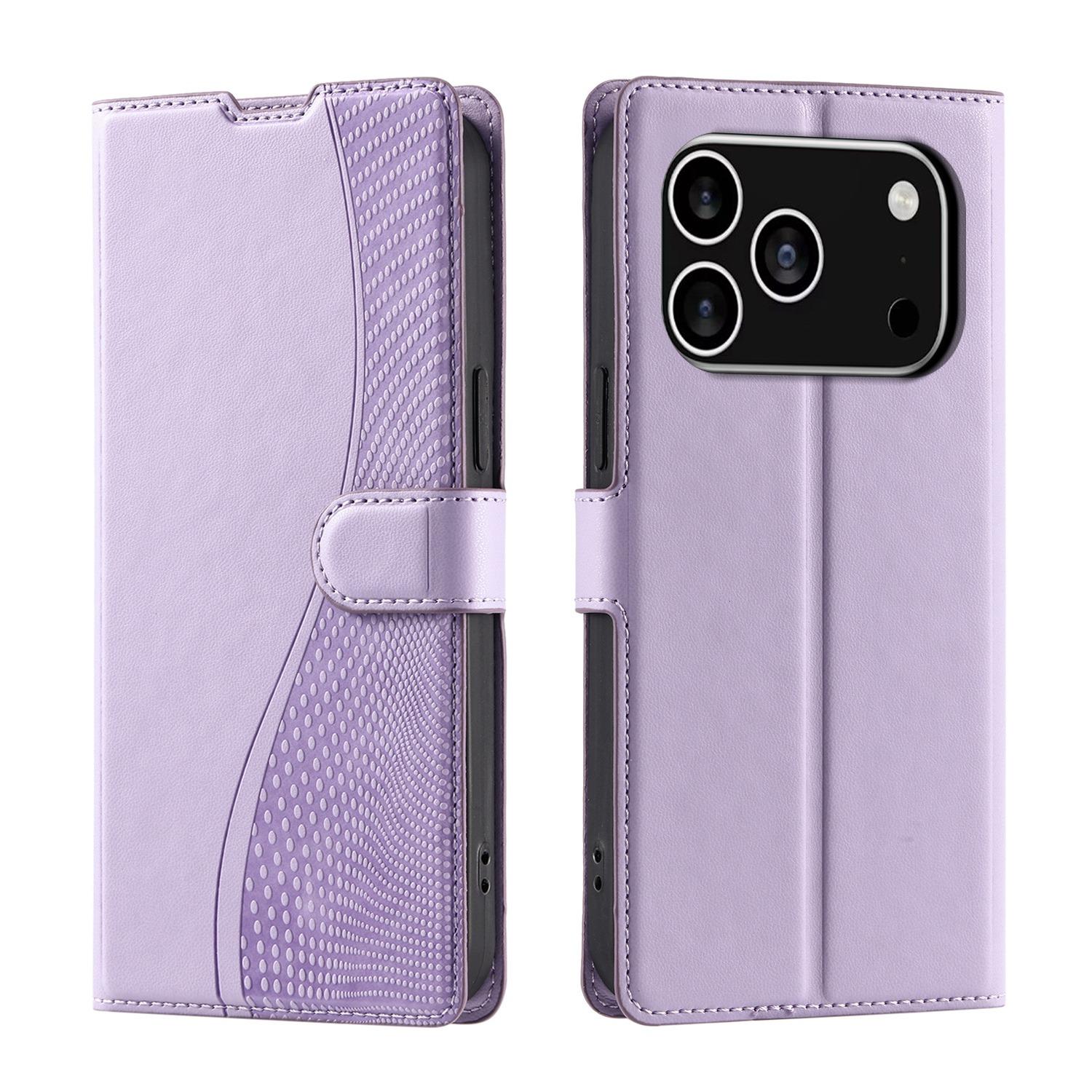 Compatible with iPhone 18 Pro Voltage Ultra-thin Dot Leather Phone Case - Purple