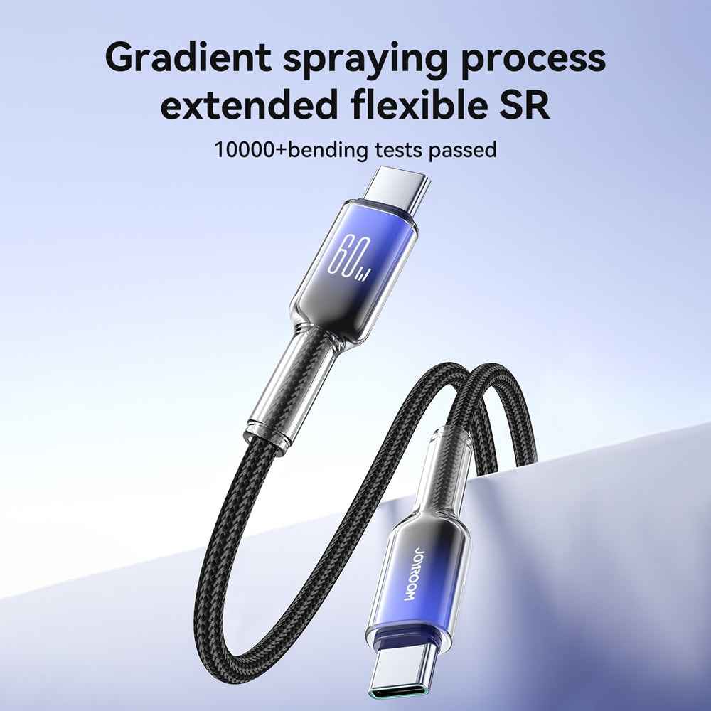 Uniqbuy For JOYROOM S-A42 Crystal Clear Series Fast Charging Data Cable, Type-C to Type-C Cable, Length: 1.2m(Black)