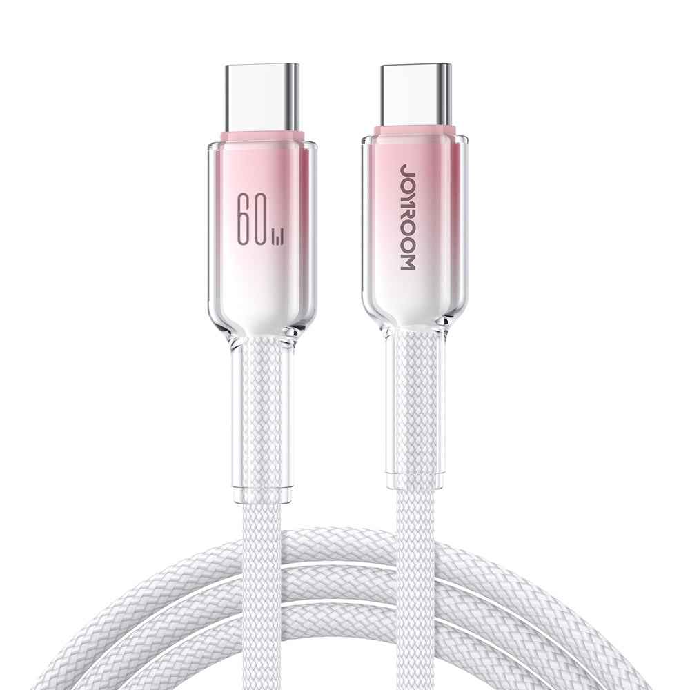 Uniqbuy For JOYROOM S-A42 Crystal Clear Series Fast Charging Data Cable, Type-C to Type-C Cable, Length: 1.2m(White)