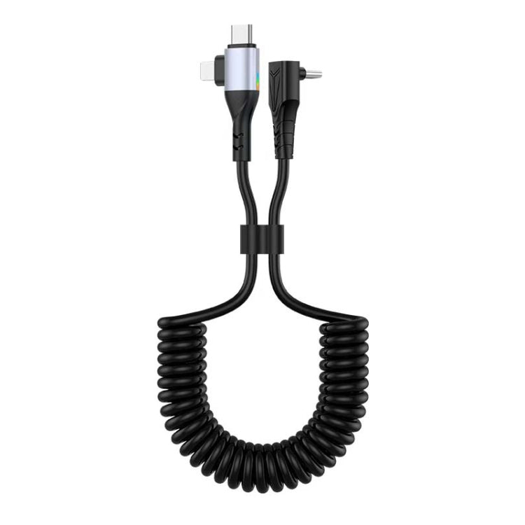 For LeadingIdeal L9 / L8 / L7 / L6 PD65W Type-C Elbow to Type-C, 8 Pin Spring Charging Cable(Black)