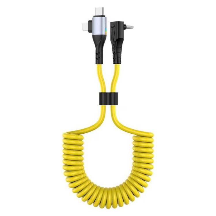 For LeadingIdeal L9 / L8 / L7 / L6 PD65W Type-C Elbow to Type-C, 8 Pin Spring Charging Cable(Yellow)