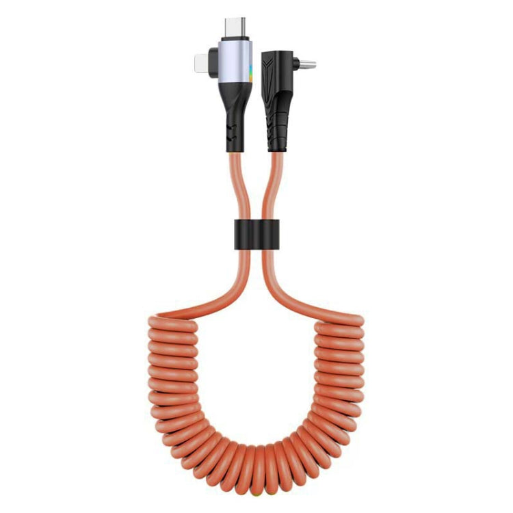 For LeadingIdeal L9 / L8 / L7 / L6 PD65W Type-C Elbow to Type-C, 8 Pin Spring Charging Cable(Brown)