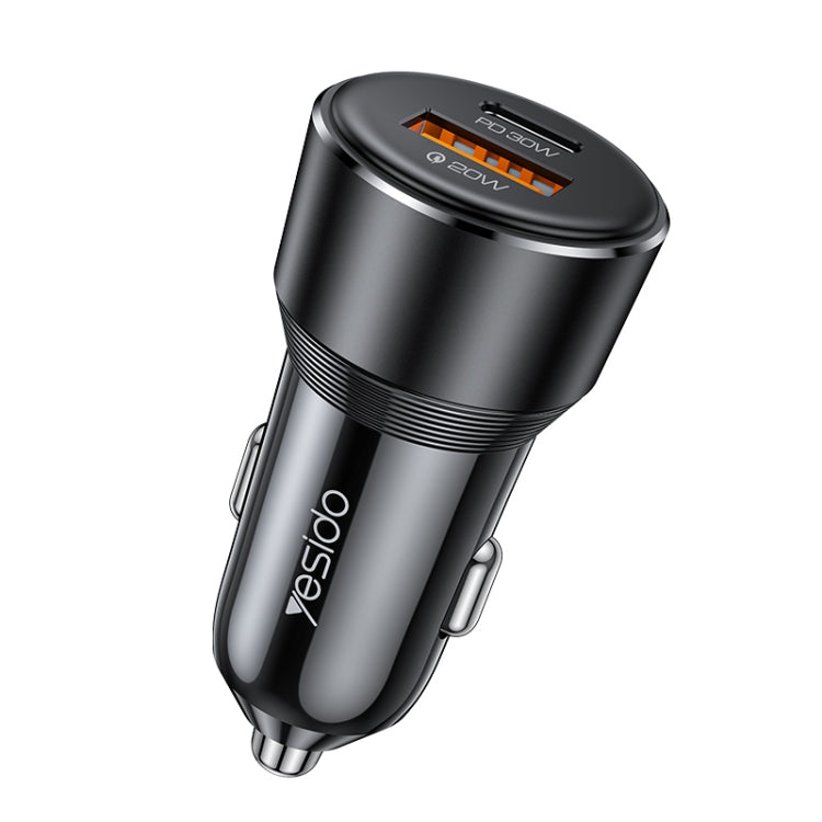 Yesido Y64 PD30W Type-C + QC20W USB Super Fast Car Charger(Black)