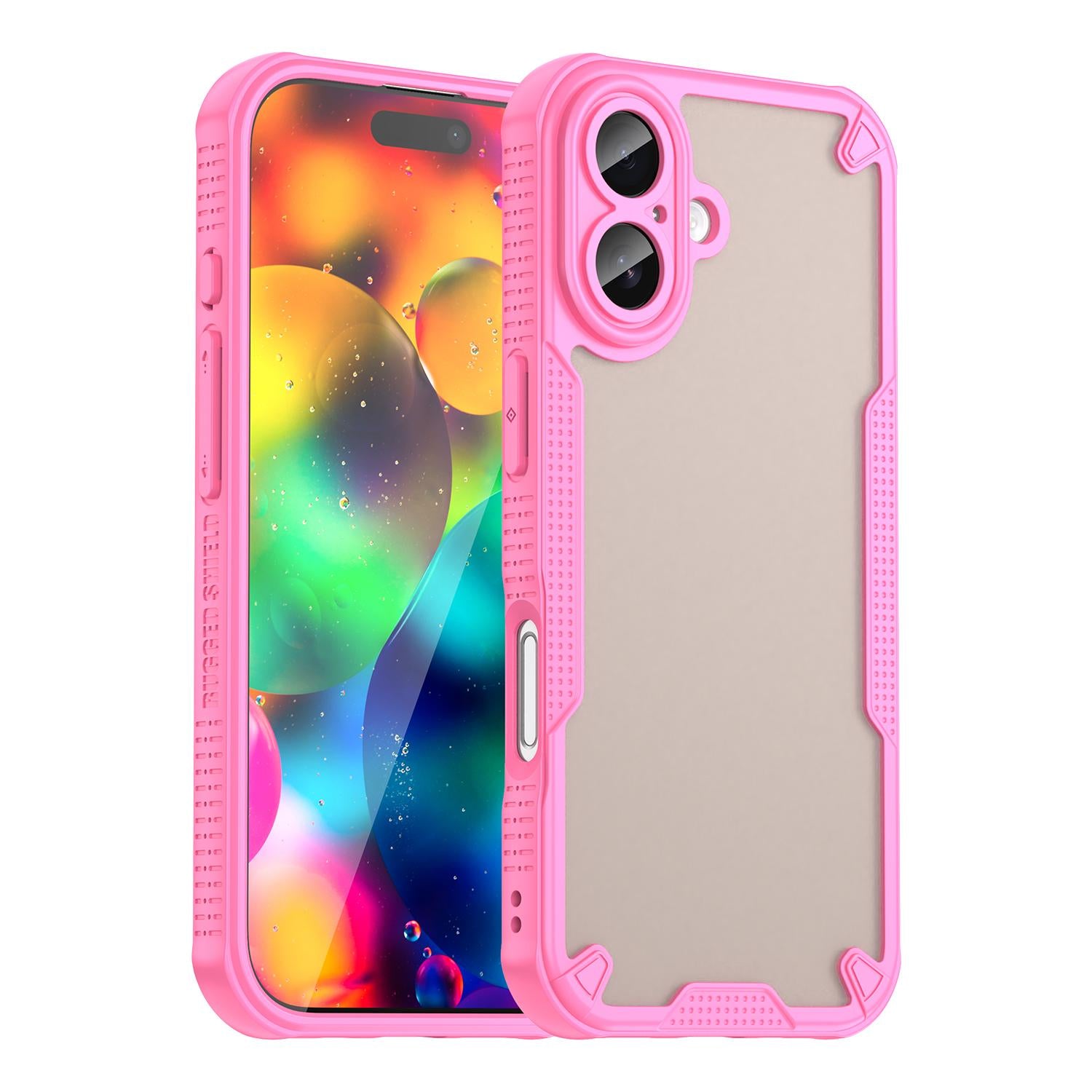 Compatible with iPhone 18 Armor Glaze PC Dual-Layer TPU Phone Case - Pink