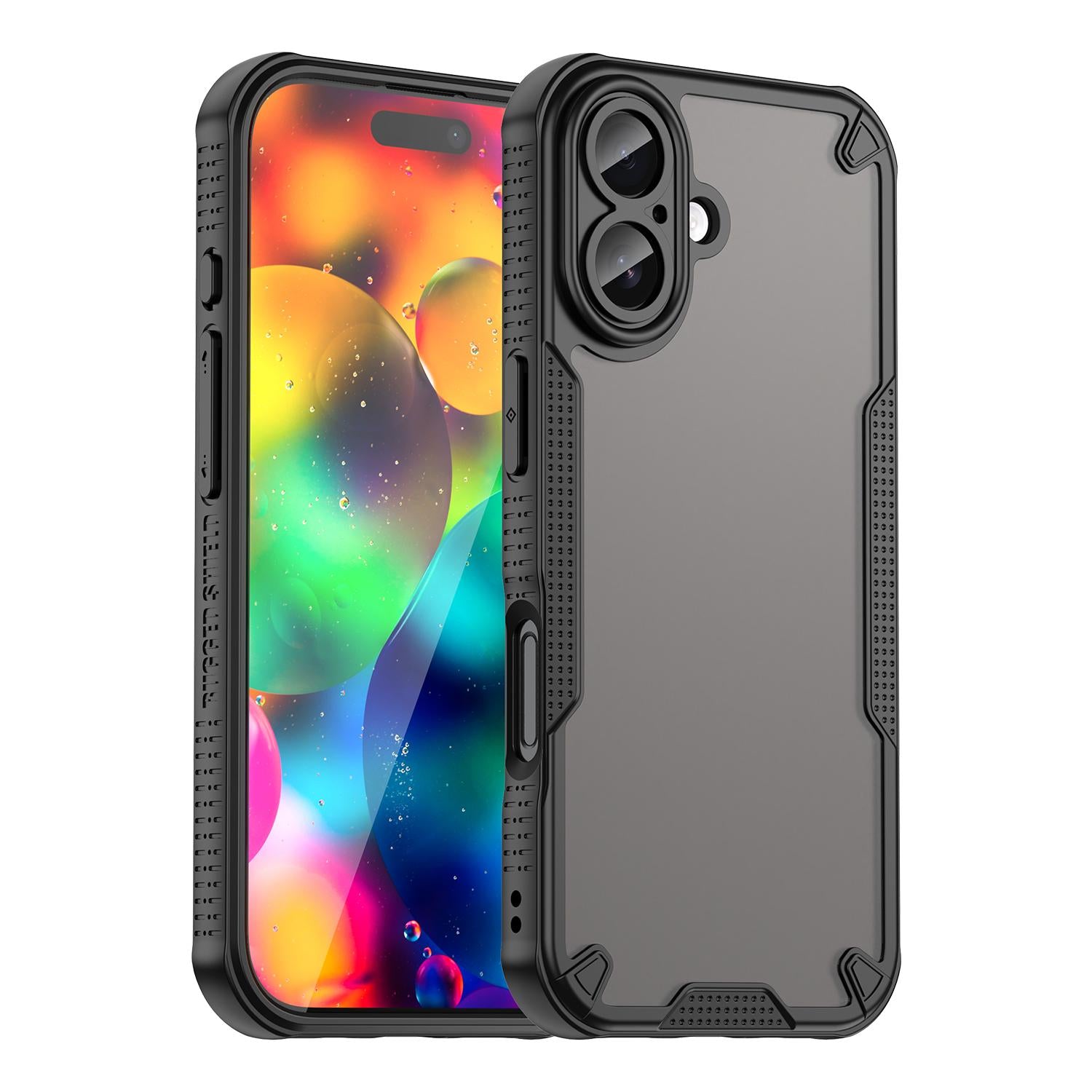 Compatible with iPhone 18 Armor Glaze PC Dual-Layer TPU Phone Case - Black