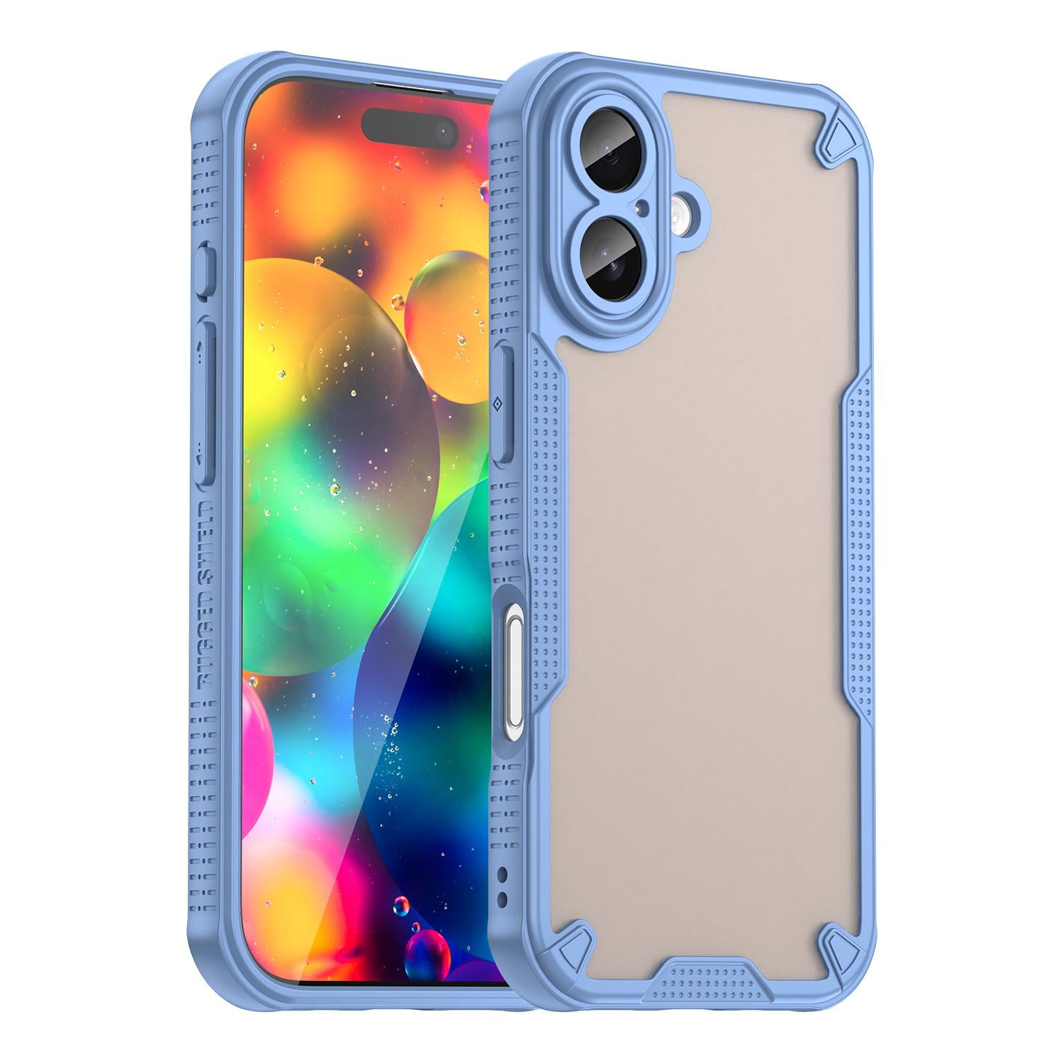 Compatible with iPhone 18 Armor Glaze PC Dual-Layer TPU Phone Case - Blue