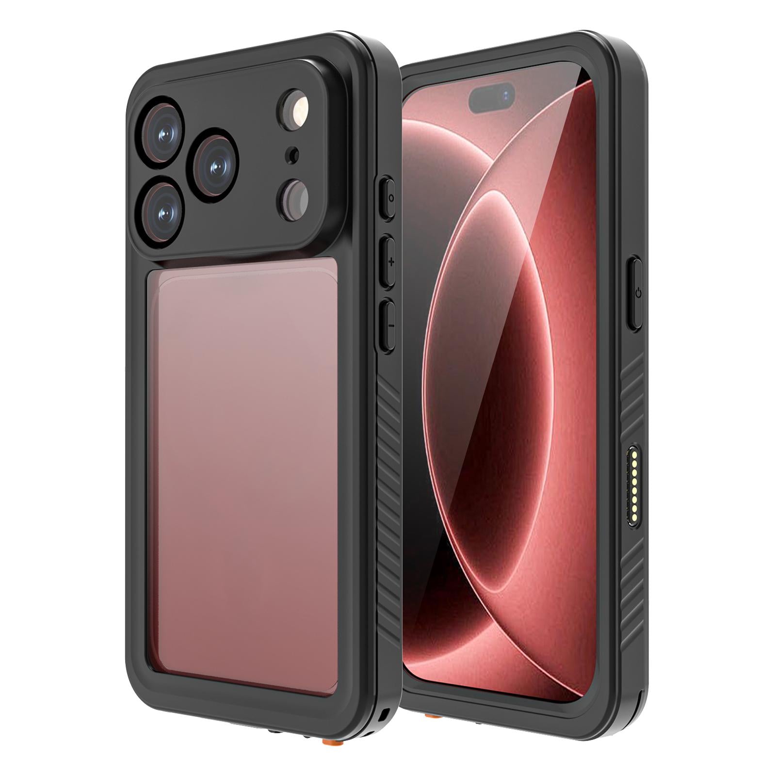 Compatible with iPhone 18 Pro RedPepper IP68 Waterproof Triple-proof Phone Case - Black