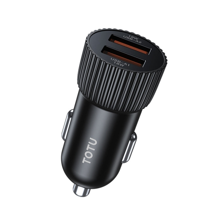 TOTU CC-1 36W Dual USB Ports Fast Charging Car Charger(Black)