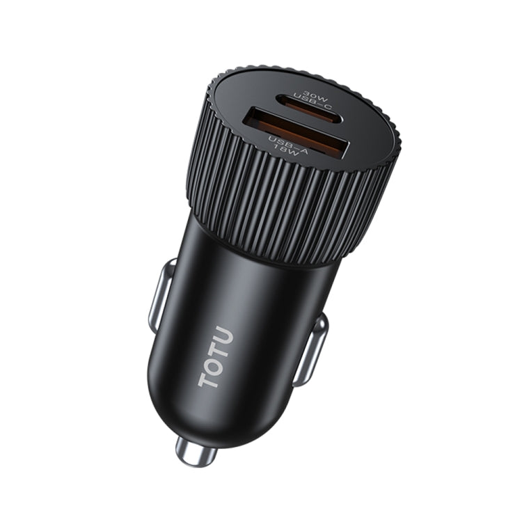 TOTU CC-2 48W USB-A and Type-C Ports Fast Charging Car Charger(Black)