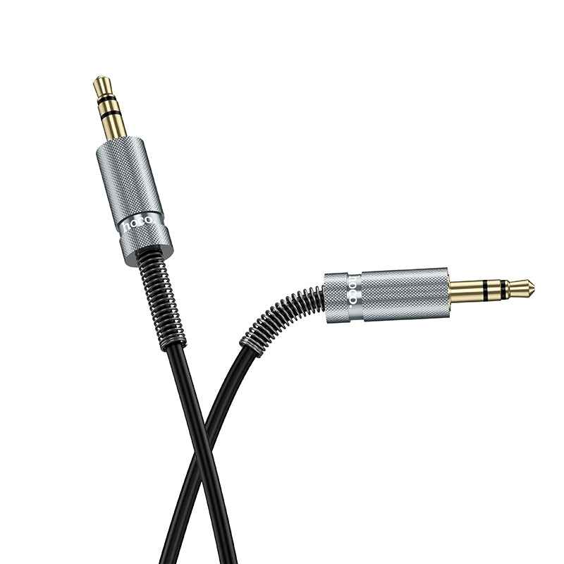 Uniqbuy For hoco UPA31 AUX 3.5mm Spring Audio Cable, Length: 3m(Black)