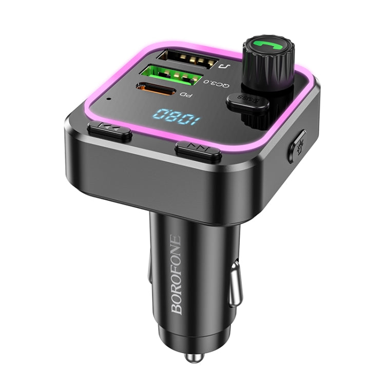 Borofone BC53 Highway PD20W & QC3.0 Car Bluetooth FM Transmitter(Black)