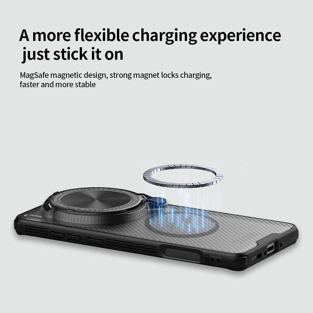 For vivo X200 Ultra NILLKIN CamShield Prop MagSafe Magnetic Translucent PC Phone Case(Black)