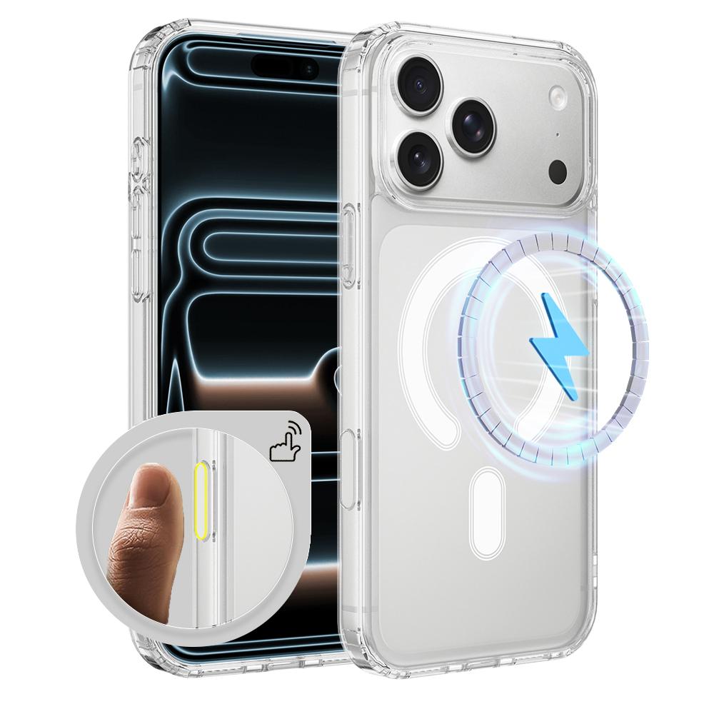 Compatible with iPhone 18 Pro Camera Control Button Integrated MagSafe Clear Phone Case - Transparent