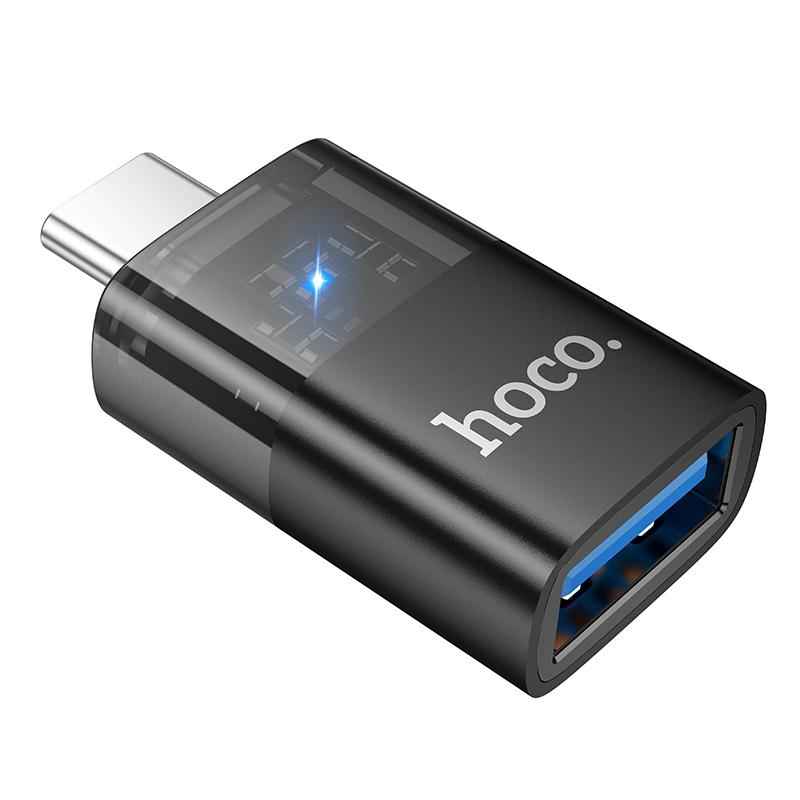 Uniqbuy For hoco UA36B USB-C / Type-C Male to USB Female OTG Transparent Adapter(Black)