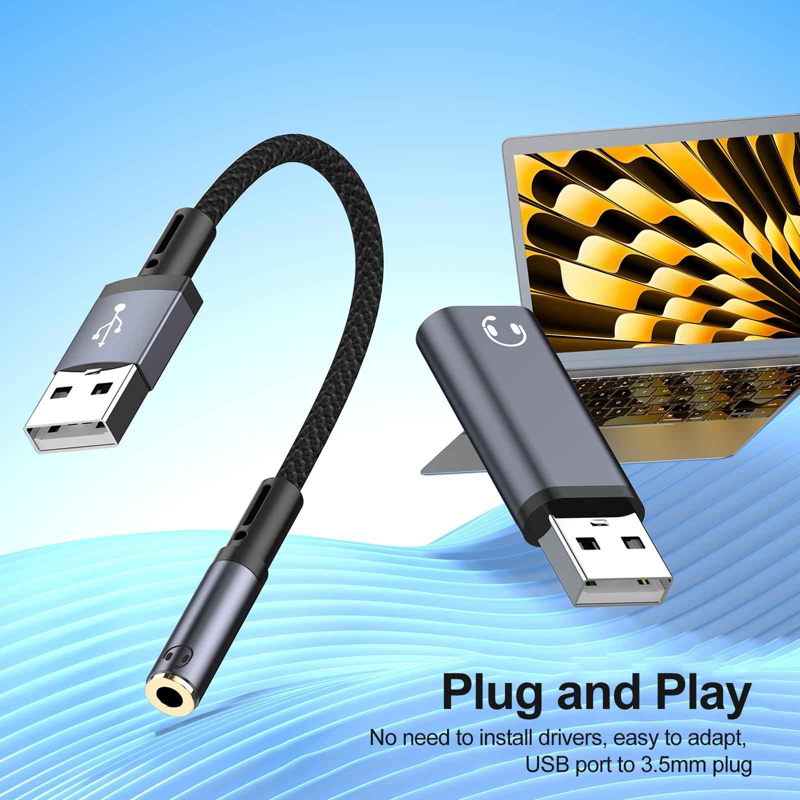 Uniqbuy For USB Male to 3.5mm Female Audio Adapter(Grey)
