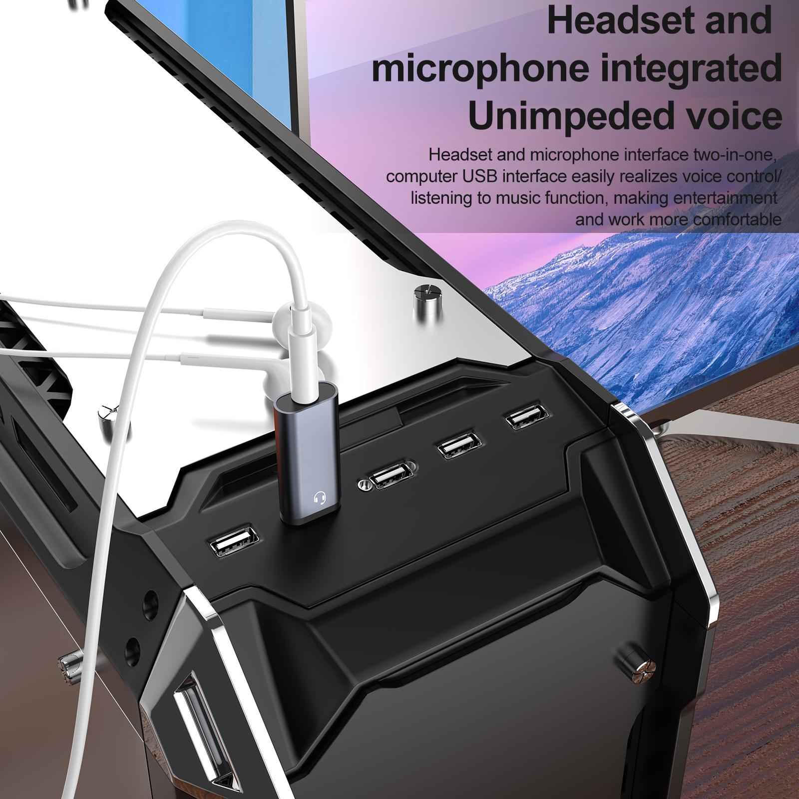 Uniqbuy For USB Male to 3.5mm Female Audio Adapter(Grey)