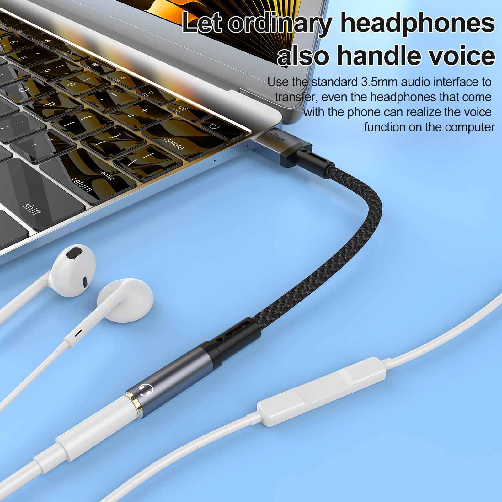 Uniqbuy For USB Male to 3.5mm Female Audio Adapter(Grey)