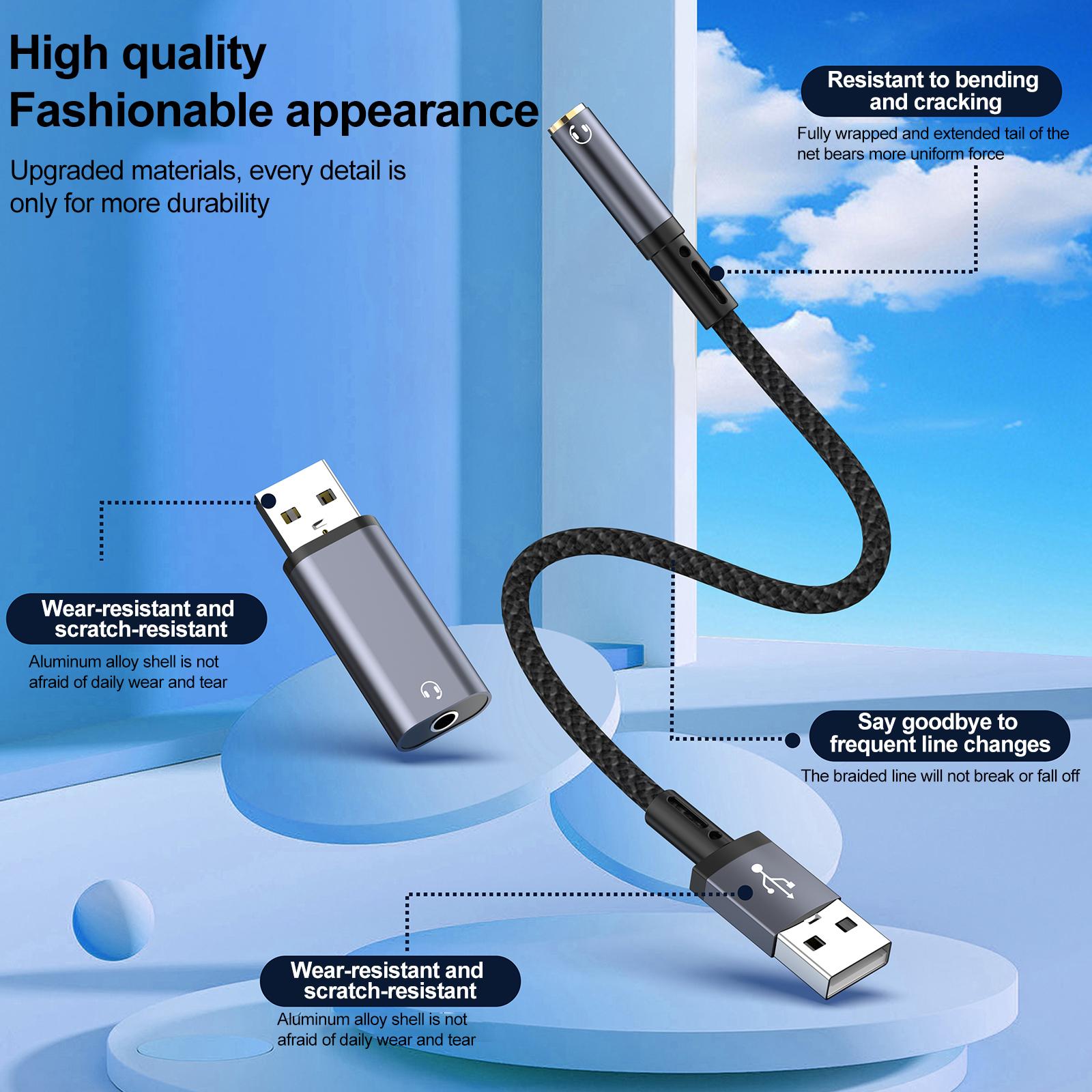 USB Male to 3.5mm Female Audio Adapter(Grey)