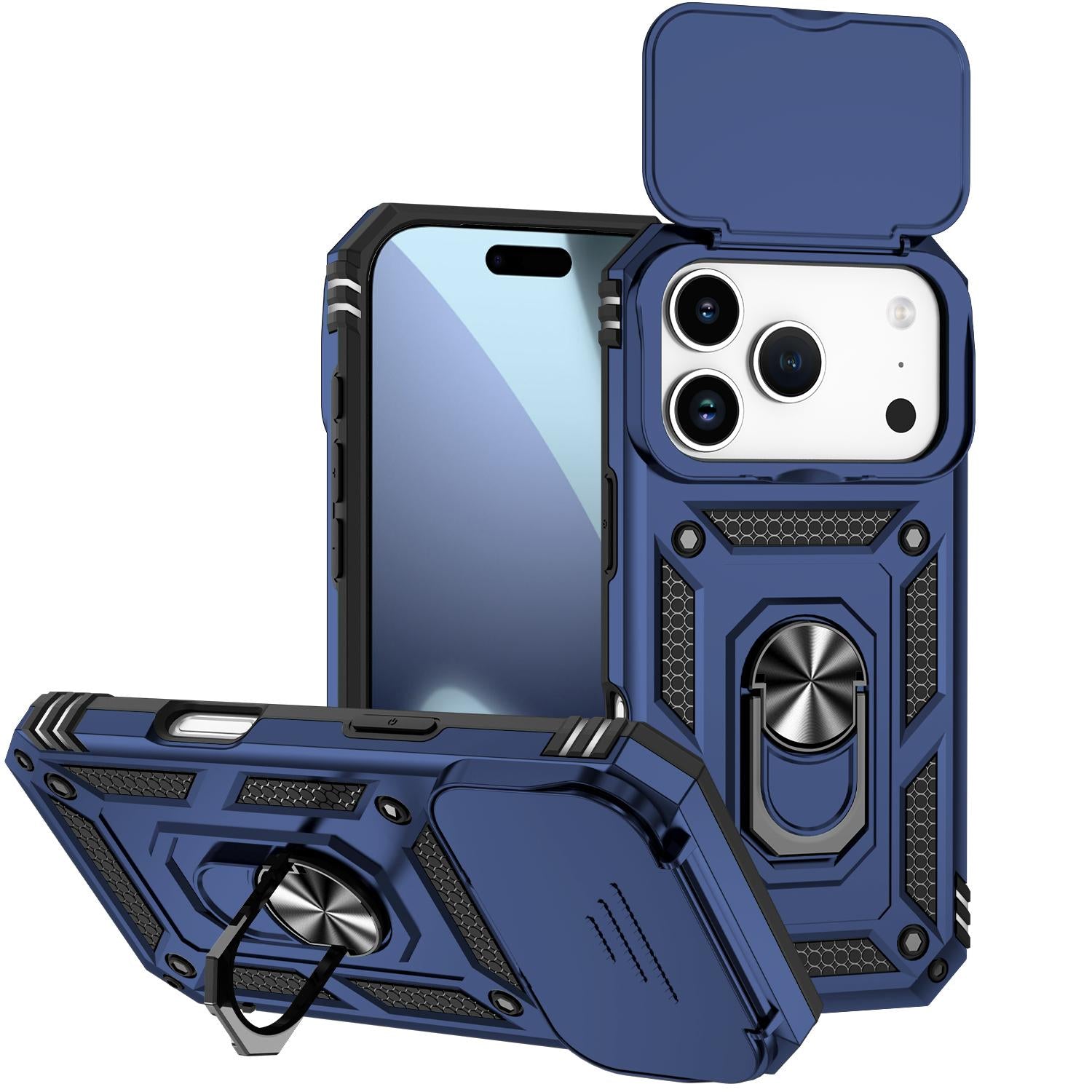 Compatible with iPhone 18 Pro Sliding Camshield Holder Phone Case - Blue