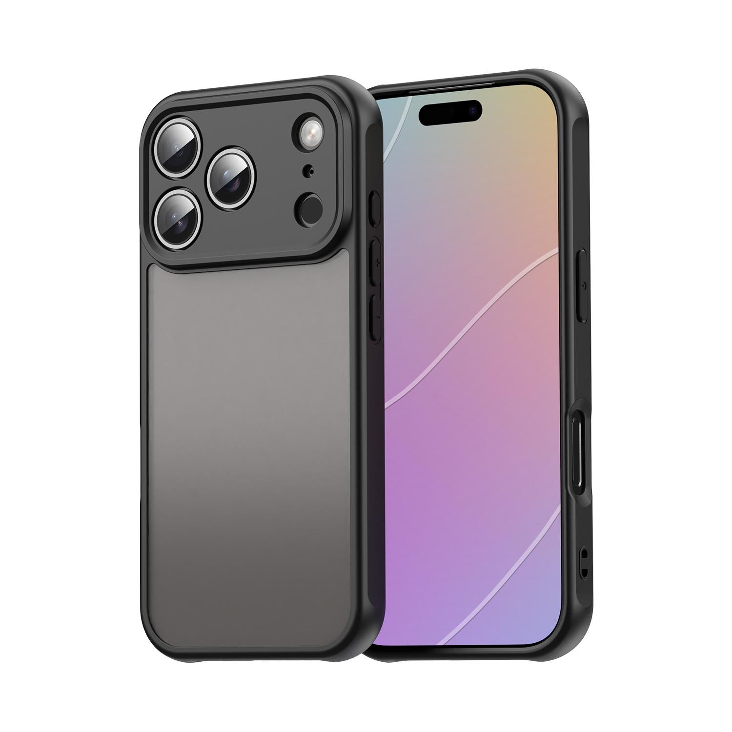 Compatible with iPhone 18 Pro Fan Dun Series TPU Dual-Layer PC Frosted Phone Case - Black