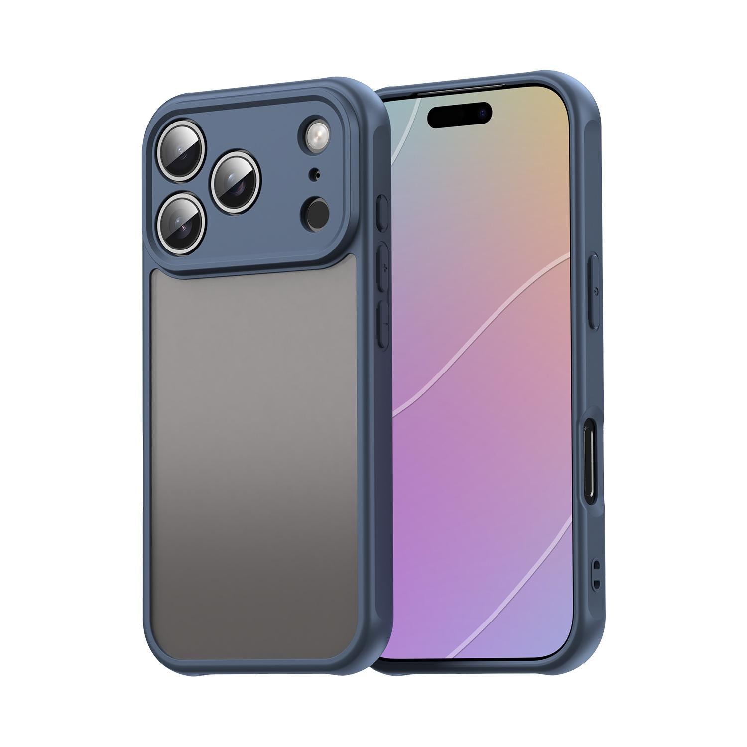 Compatible with iPhone 18 Pro Fan Dun Series TPU Dual-Layer PC Frosted Phone Case - Blue